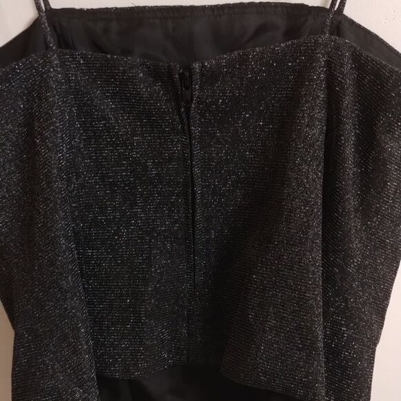 Black w/silver sparkly halter incredible beadwork ! - Picture 8 of 9